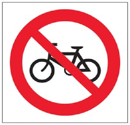 No cycling road sign