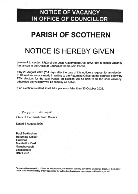 vacancy notice